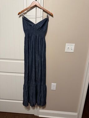Denim  Halter Maxi Dress